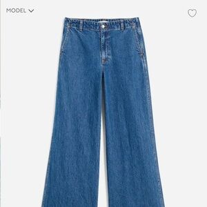 Madewell Blue Wide Leg Denim Trousers